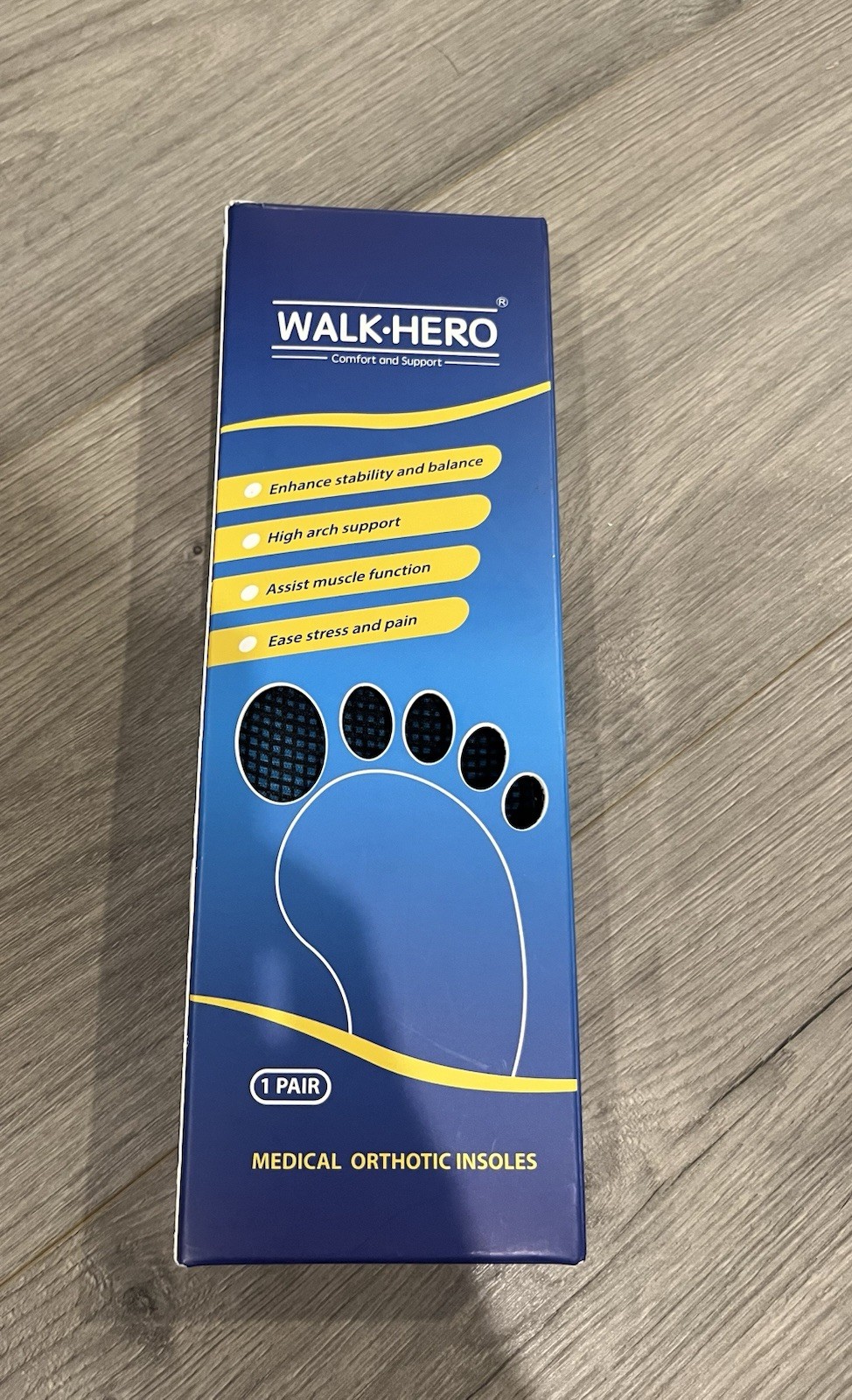 WalkHero Work Orthotic Inserts, Mens 7-7 1/2 | Womens 9-9 1/2 Blue