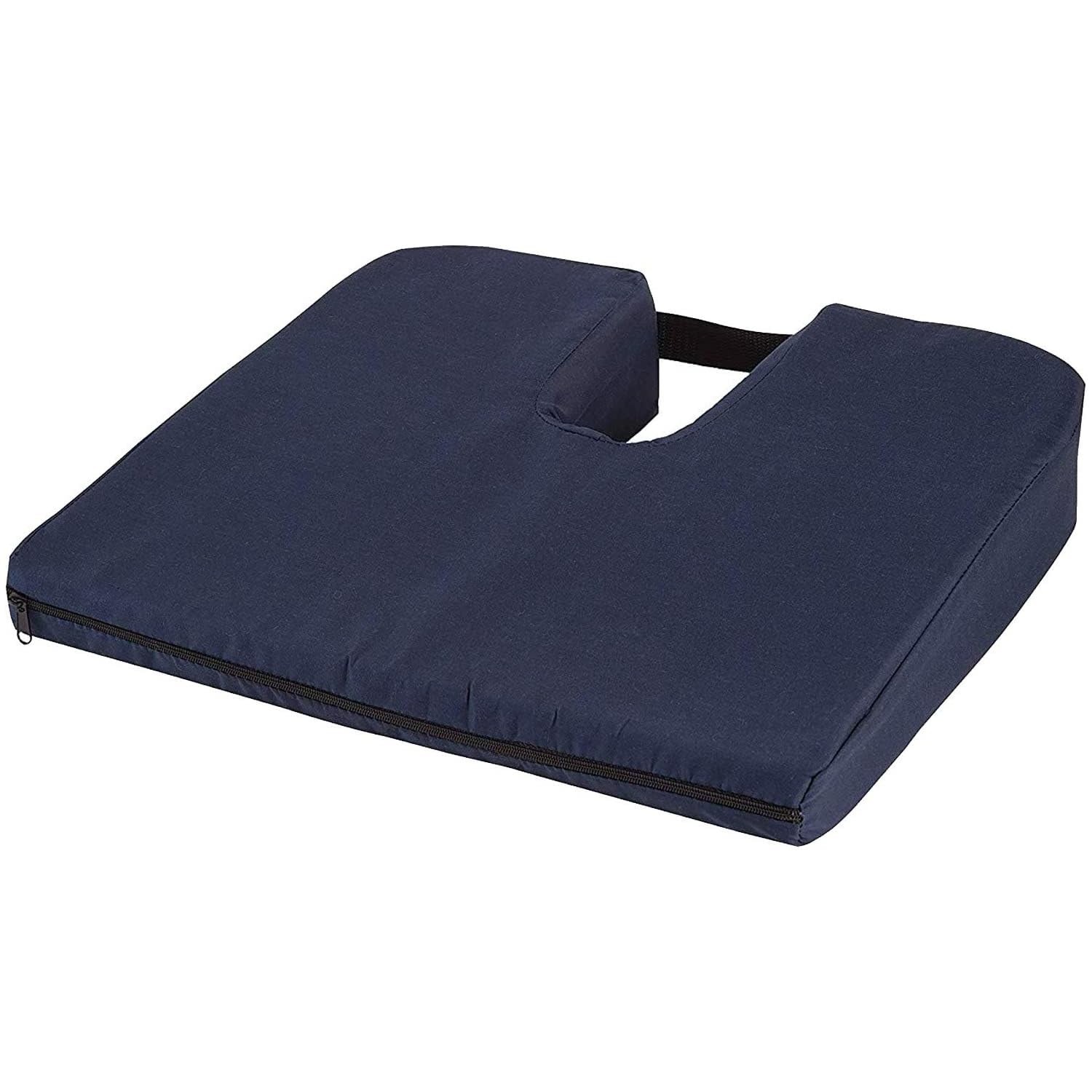 DMI Sloping Back Foam Seat Cushion for Coccyx Pain Relief, For 18 Inch, Navy