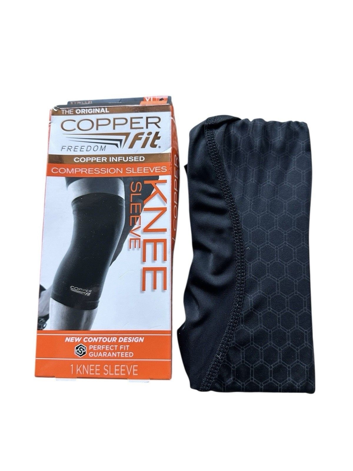 Copper Fit Freedom Copper Infused Compression Knee Sleeve Size XL Black
