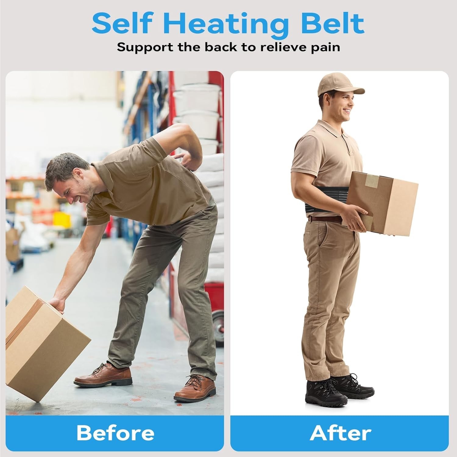 Magnetic Lumbar Support Belt with Self-Heating for Sciatica Pain Relief – Small