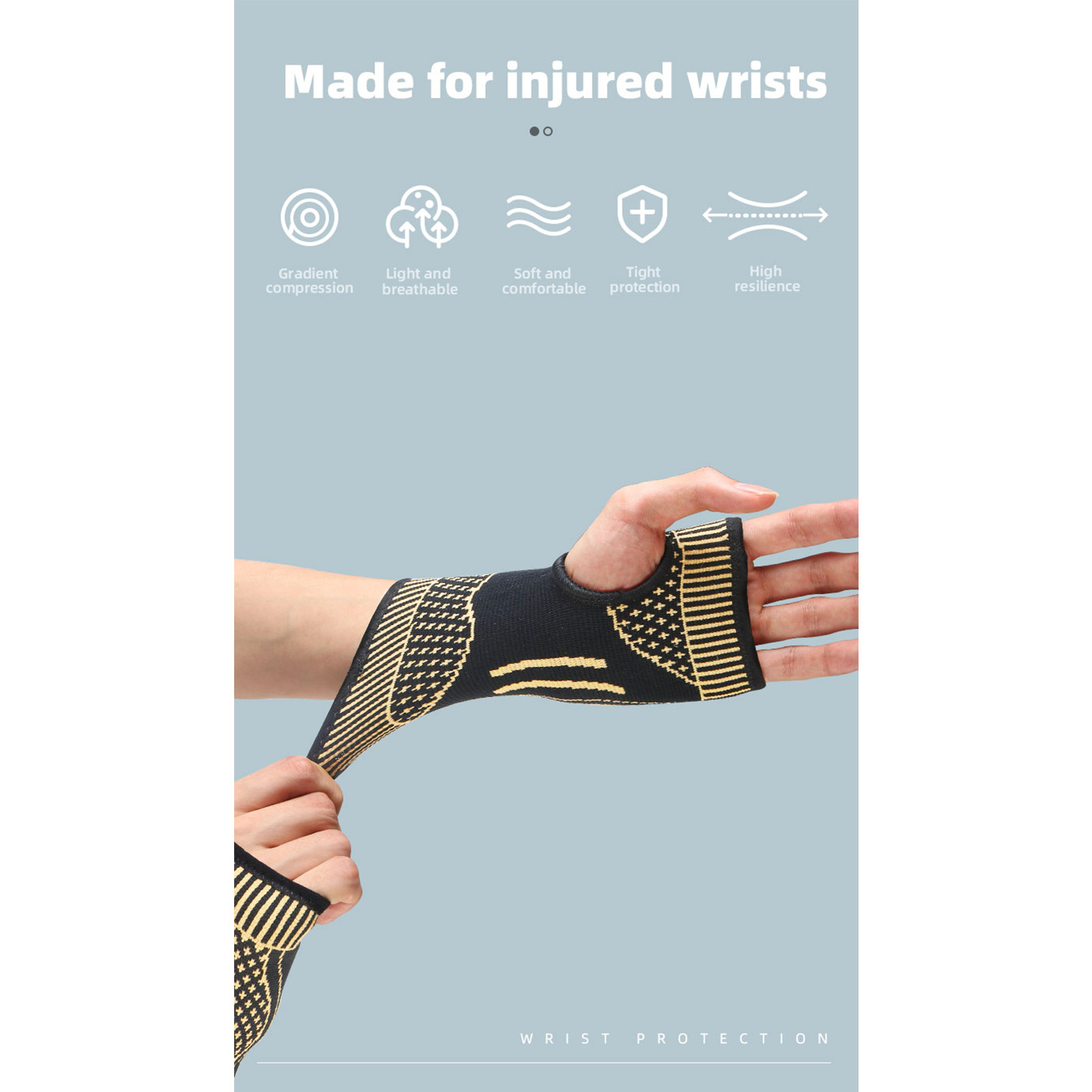 Copper Wrist Brace Support Compression Sleeve Arthritis Gym Carpal Tunnel Injury