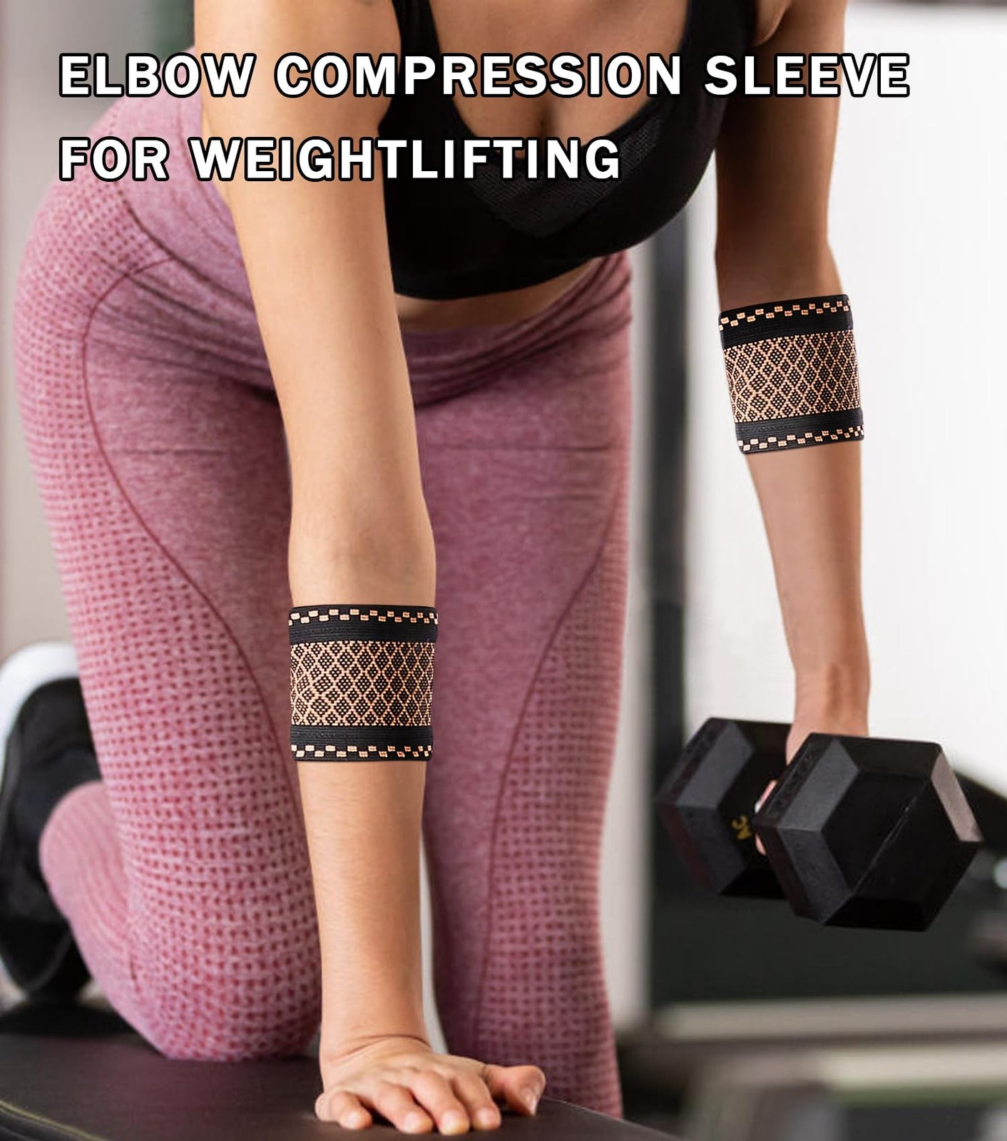 FVVWVV 1 Pair Elbow Compression Sleeve, Brace Support For Medium, Brown