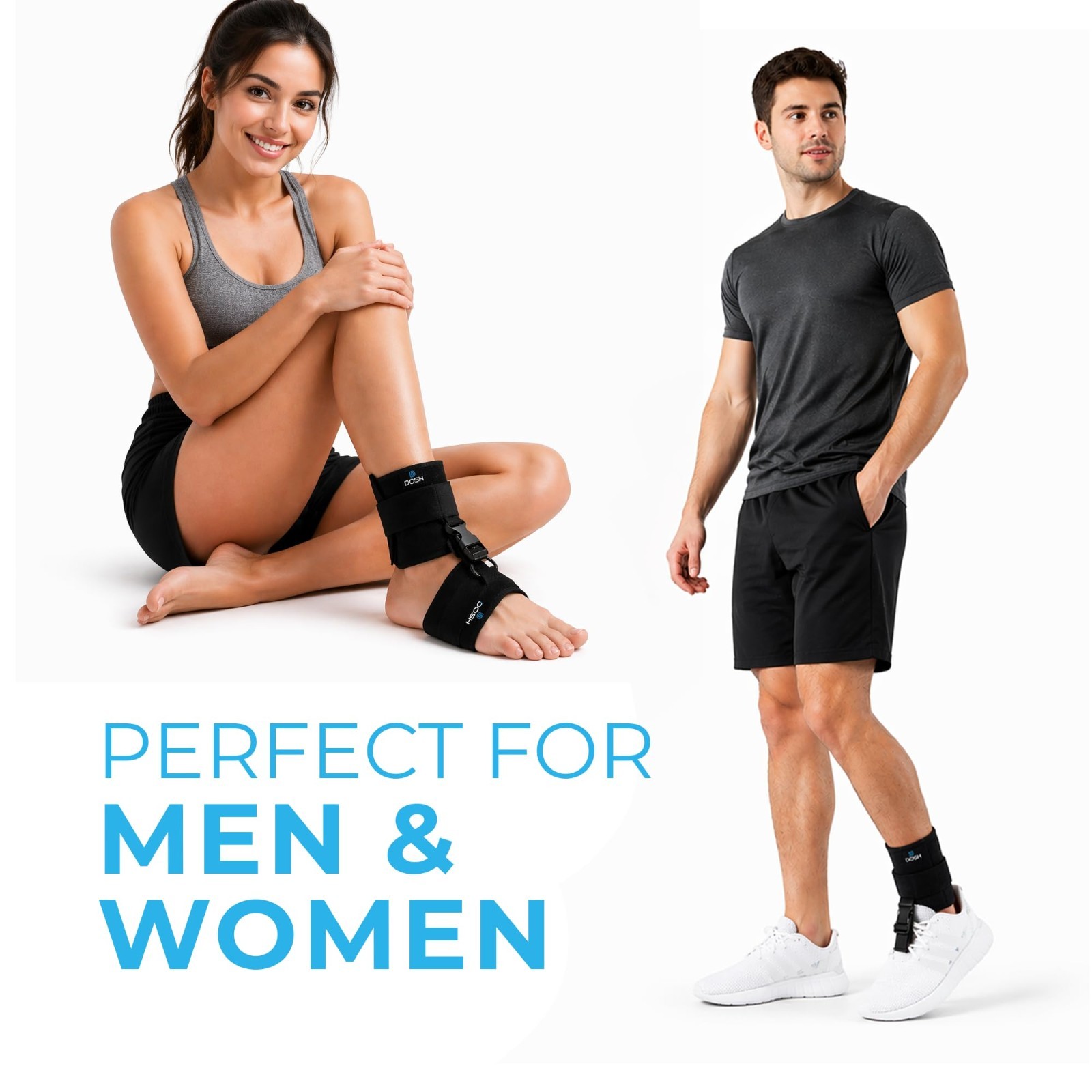 Foot Drop Brace for Walking – Adjustable AFO Ankle Support – Unisex, Black