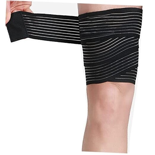 Thigh Support Compression Bandage Sleeve for Women and Men, Lower Leg Black