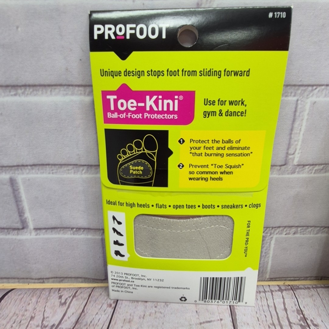 2 PACKS- PROFOOT TOE-KINI BALL OF FOOT PROTECTORS 1 PAIR 5-9 NARROW TO MEDIUM