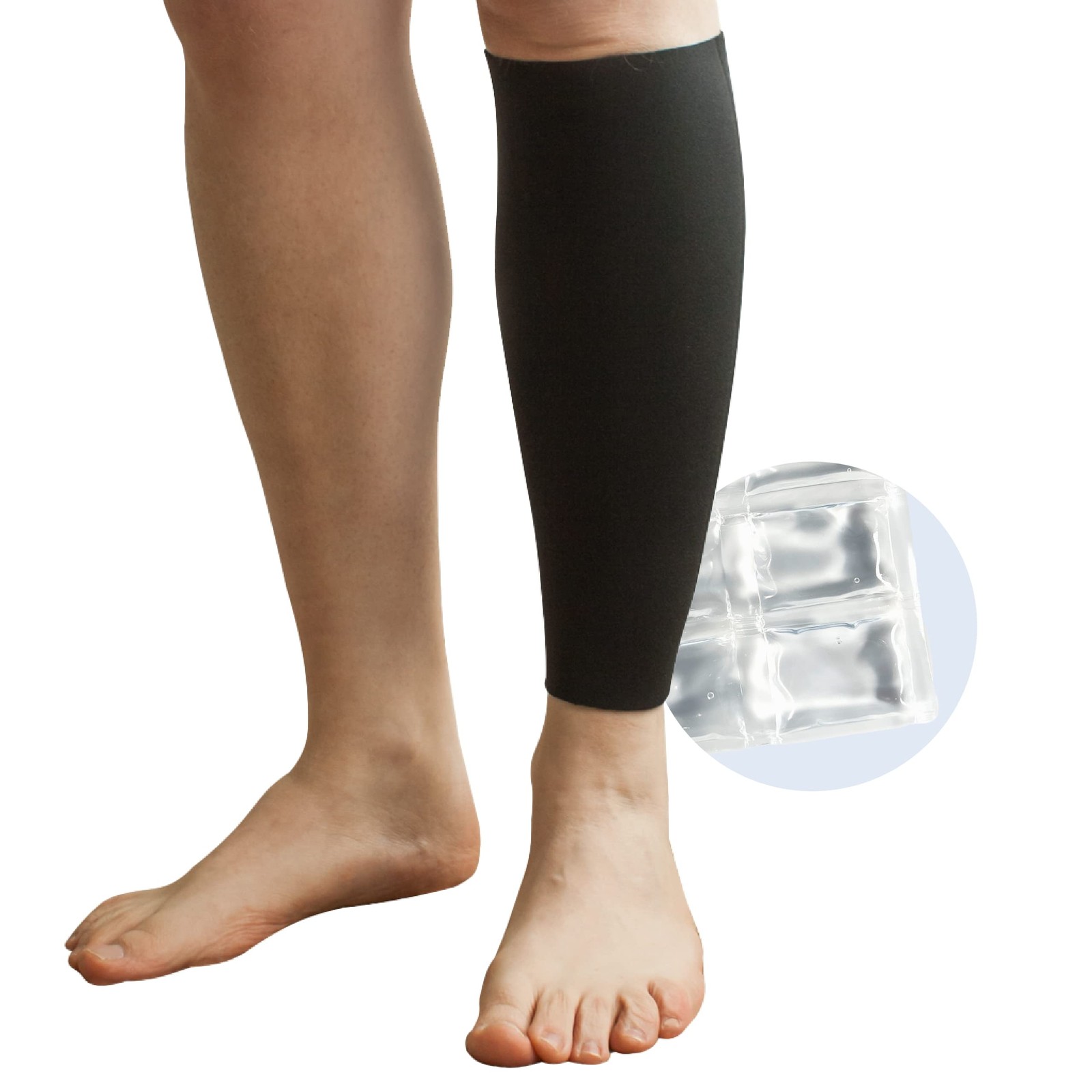 Brownmed – Polar Ice Shin Wrap – Reusable Pack for Small, Black