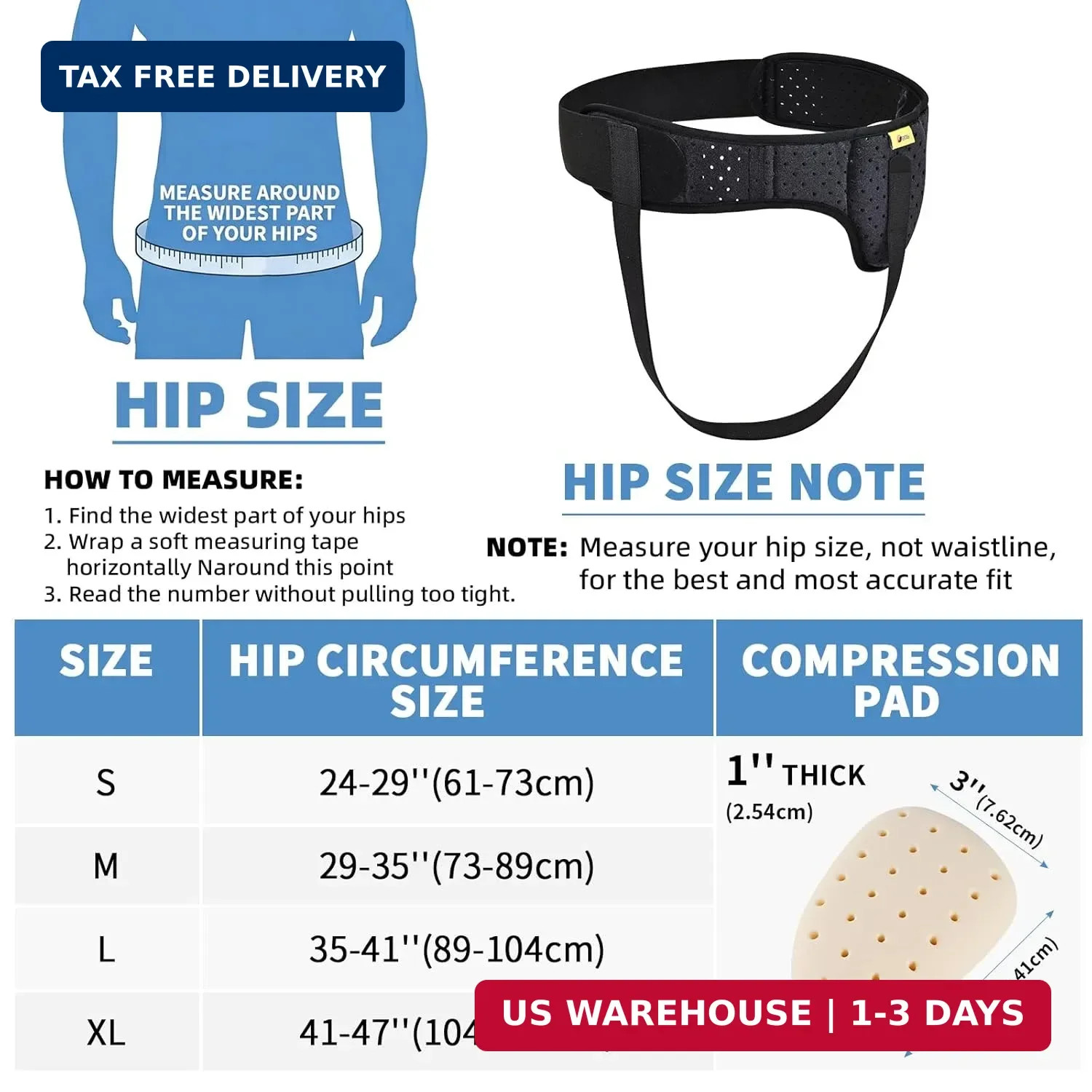 Tenbon Hernia Belts for Men and Women Left or Right Side Hernia Support.