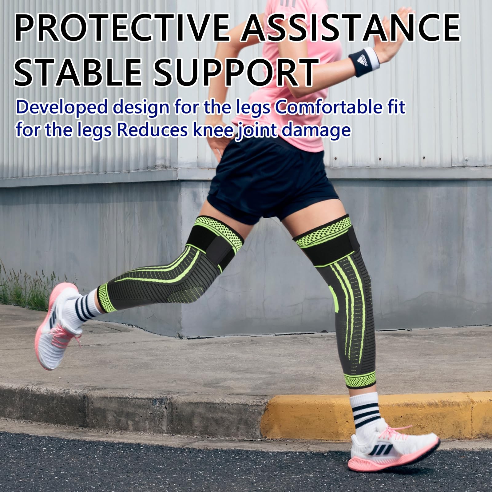 2-Pack Full Leg Compression Sleeves Long Knee Support for Men and Women