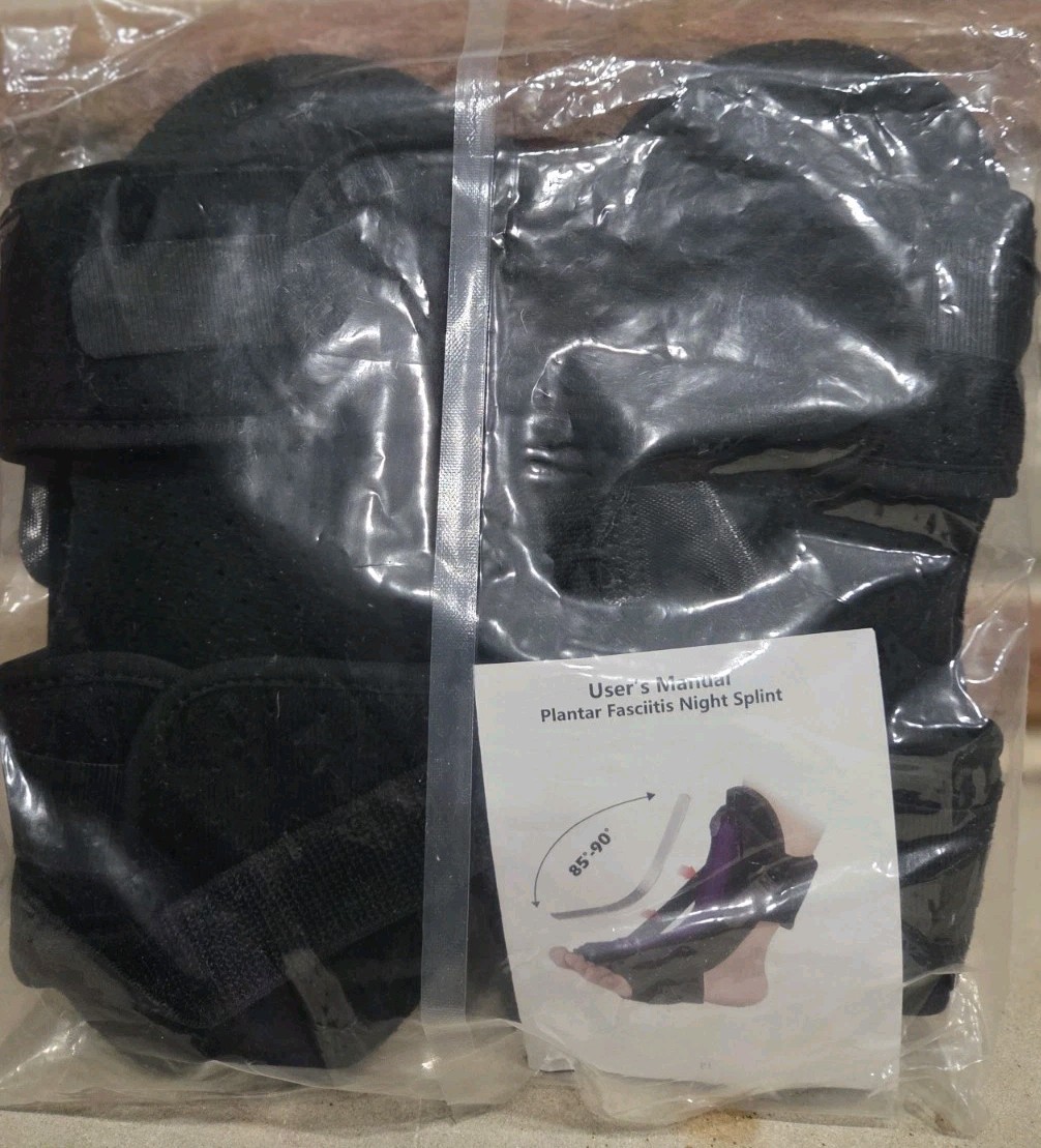 Plantar Fasciitis Brace Night Splint with Soft Memory Foam Pad: 2 Packs Upgraded