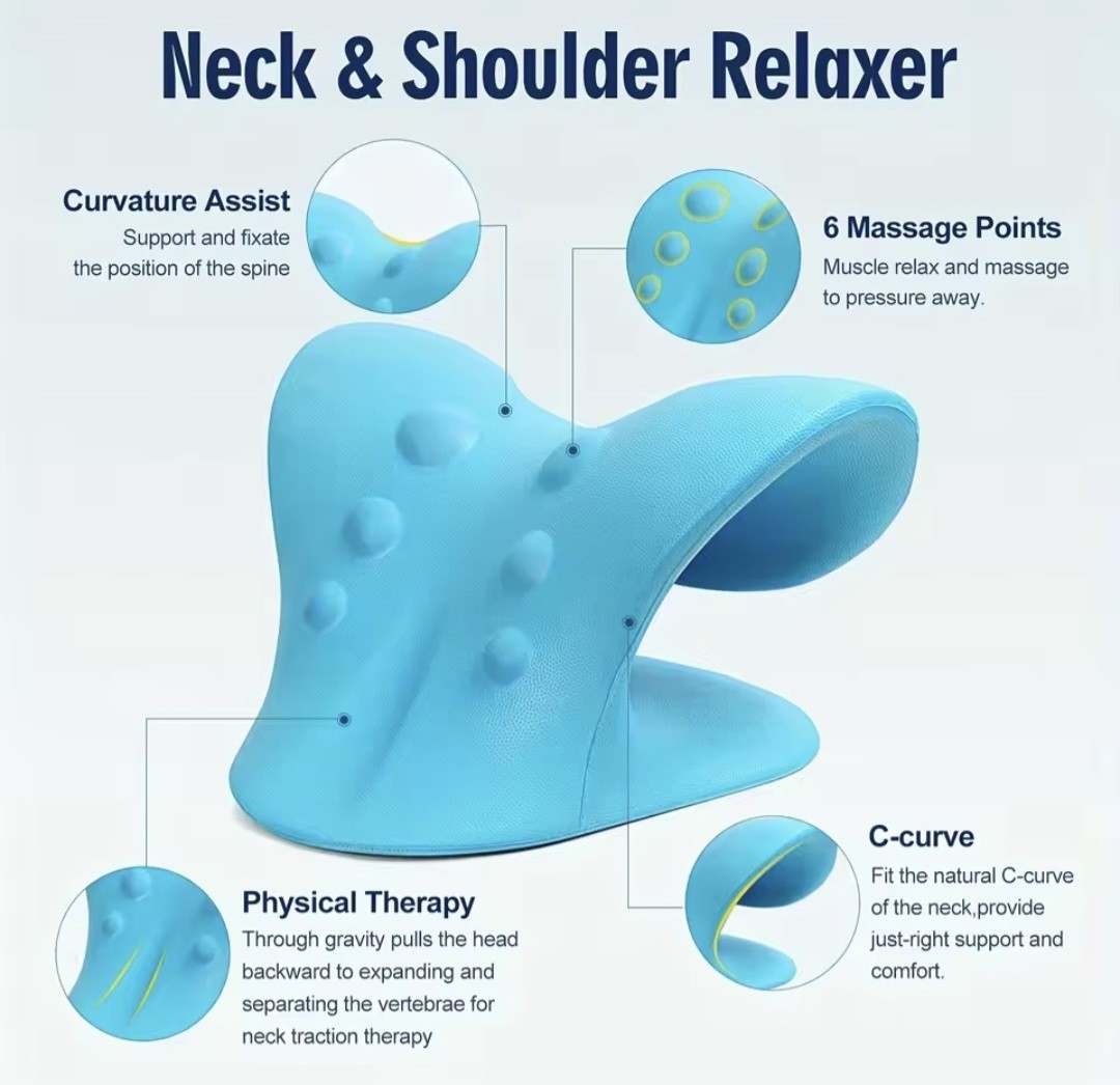 Neck And Shoulder Relaxer, C-Shape Cervical Traction , Relax Spine Alignment