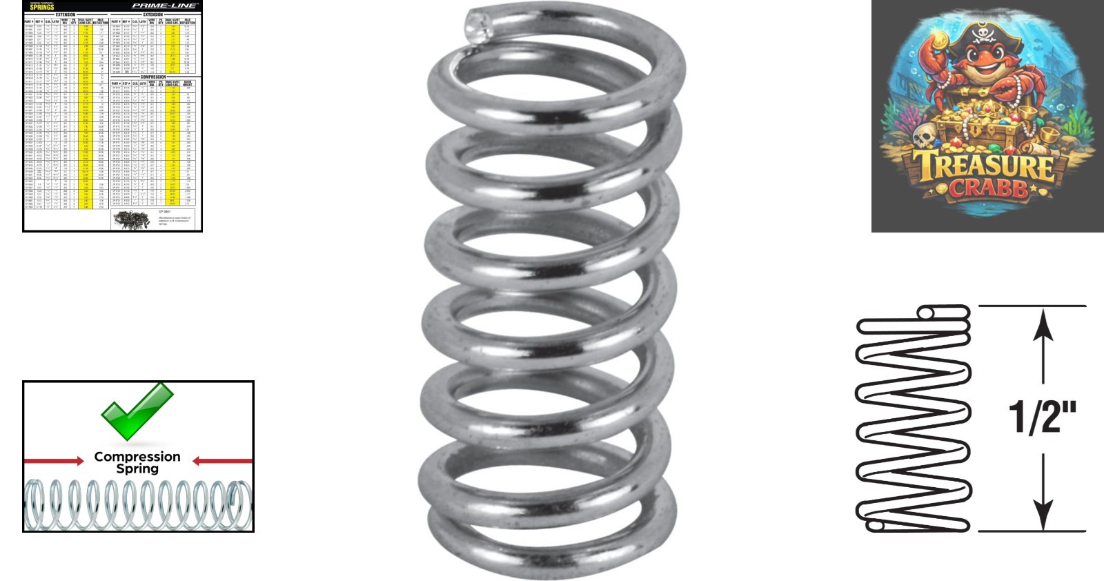 Versatile Nickel-Plated Compression Springs – 1/4 In. x 1/2 In. for DIY Projects