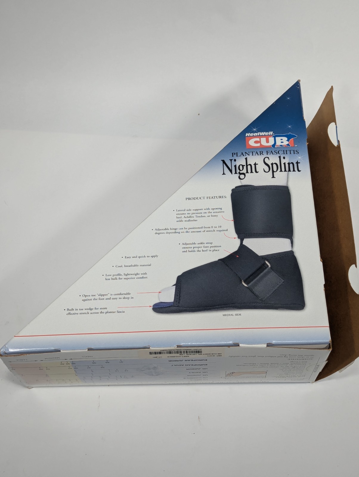 FLA Orthopedics HealWell CUB Night Splint for Plantar Fasciitis, Size M-LT L