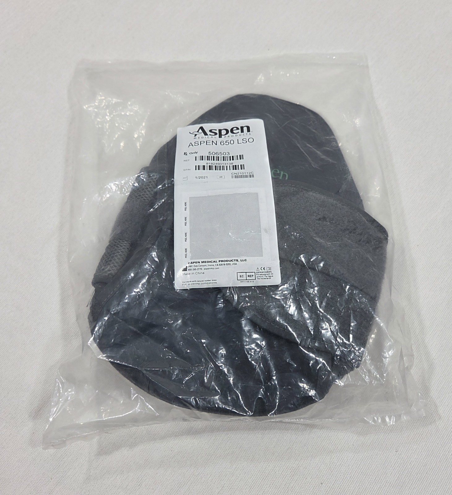 Aspen OTS 650 LSO Back Brace Lumbar Support Therapy Pack Adjustable
