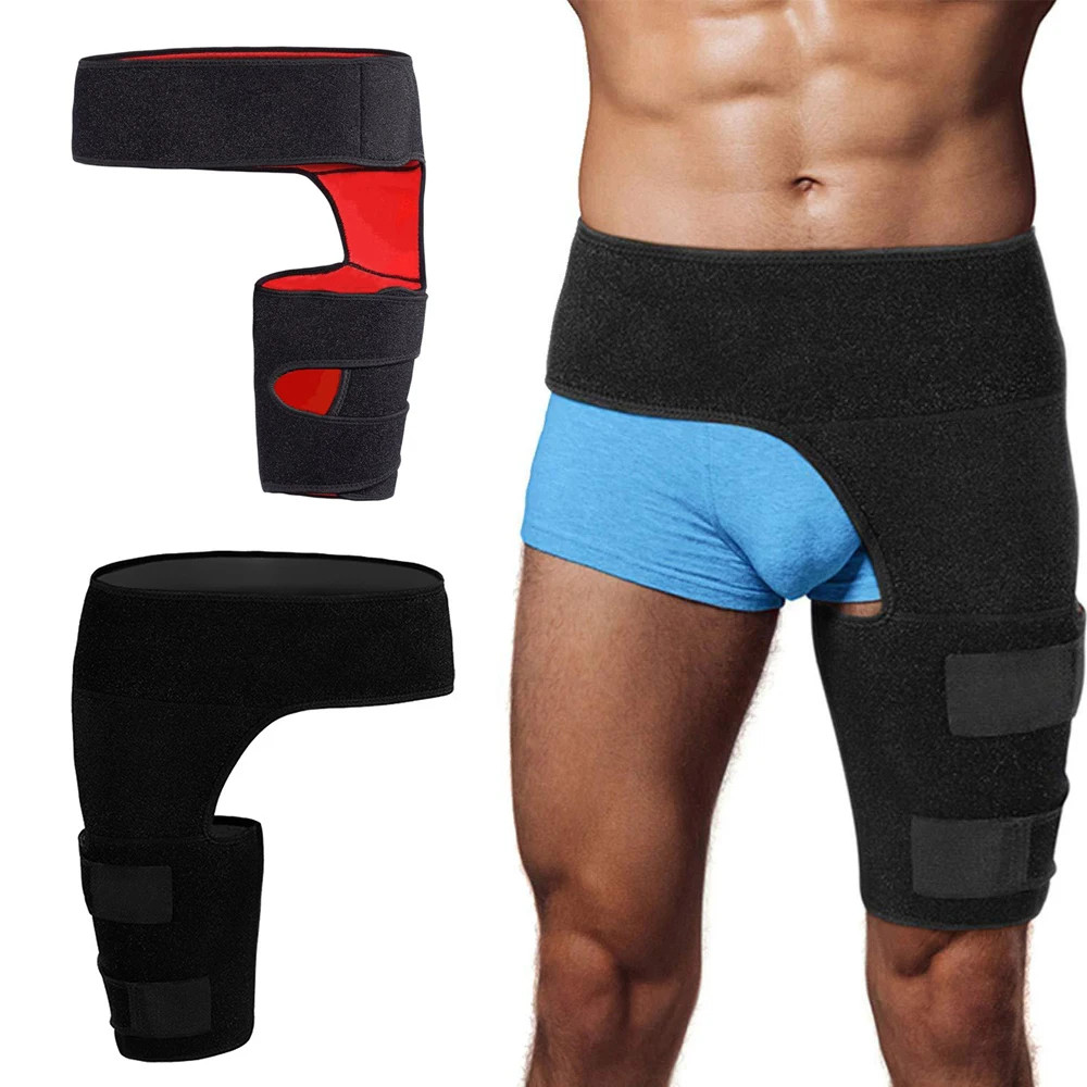 1Pcs Groin Support, Compression Wrap for Hip Flexor Brace, Adjustable Sciatic