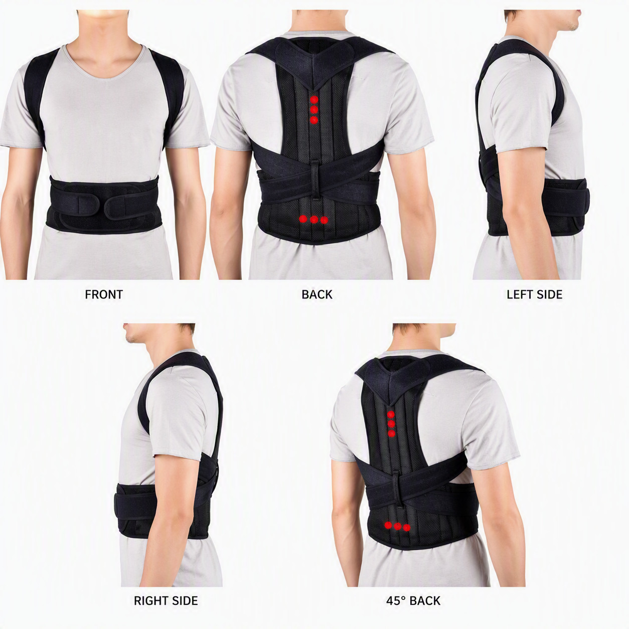 Daachi Posture Corrector Belt Shoulder Back Support Brace Adjustable Posture Tra