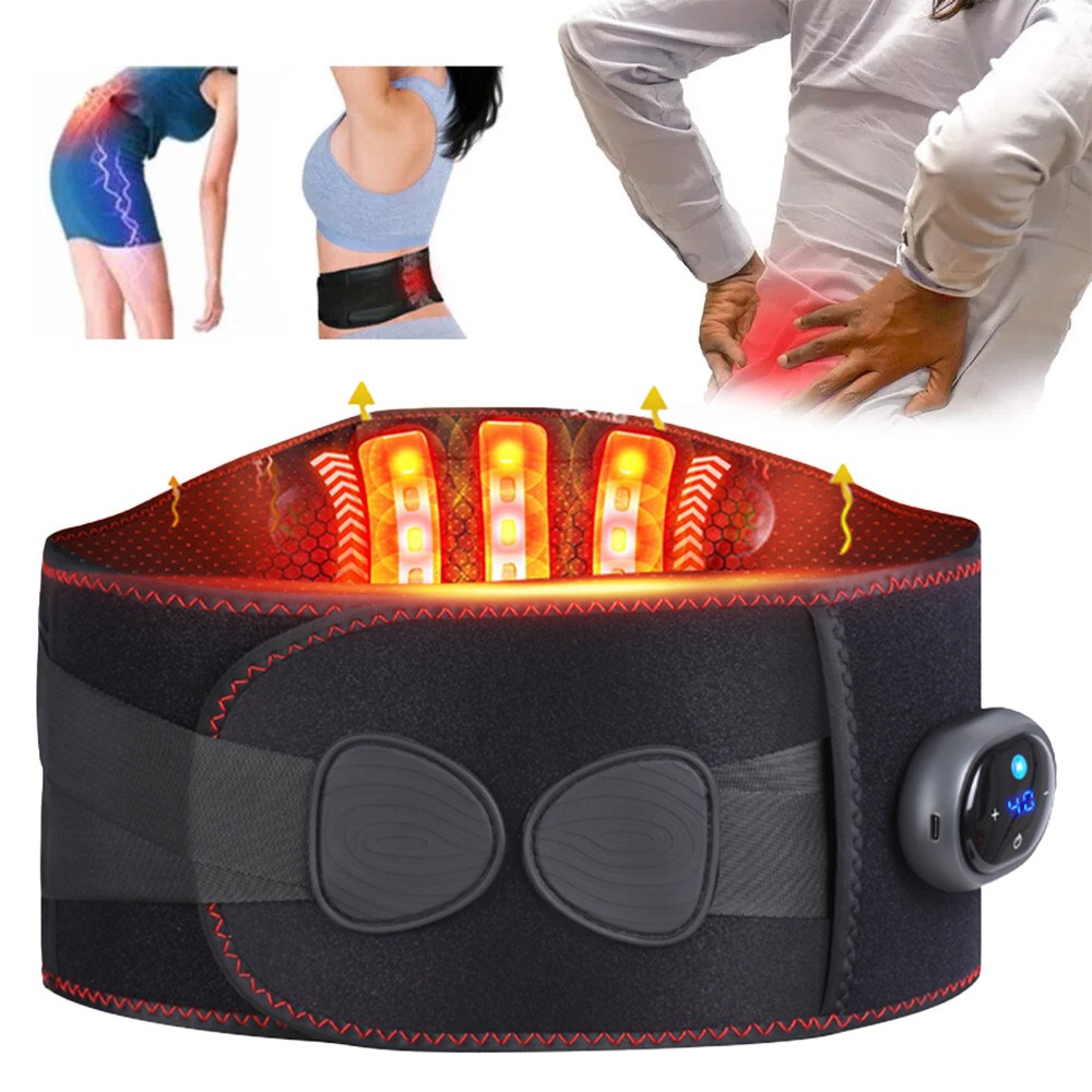 Cordless Massage Belt Electric Heated with Back Support Waist Vibration Massager