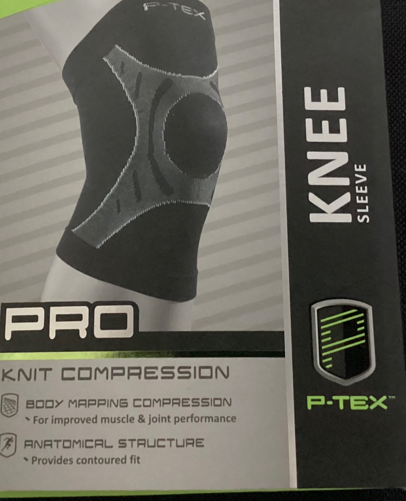 P-TEX **PRO KNIT COMPRESSION KNEE SLEEVE ** P-TEXK500* Size XL Black