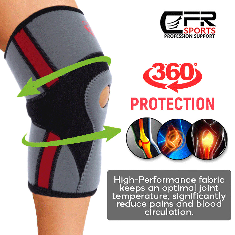 Knee Sleeve Compression Brace Support patella Sport Joint Pain Arthritis Wrap
