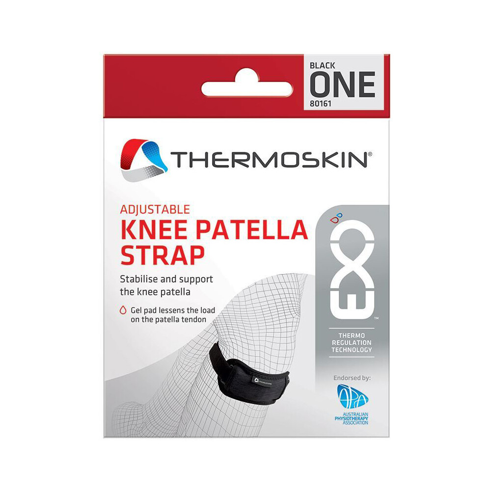 Thermoskin Exo Adjustable Knee Patella Strap Stabilise & Support Patella BLACK