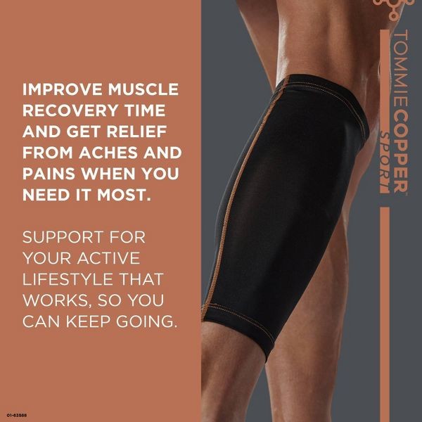 TOMMIE COPPER SPORT COMPRESSION CALF SLEEVE SIZE L/XL – BLACK