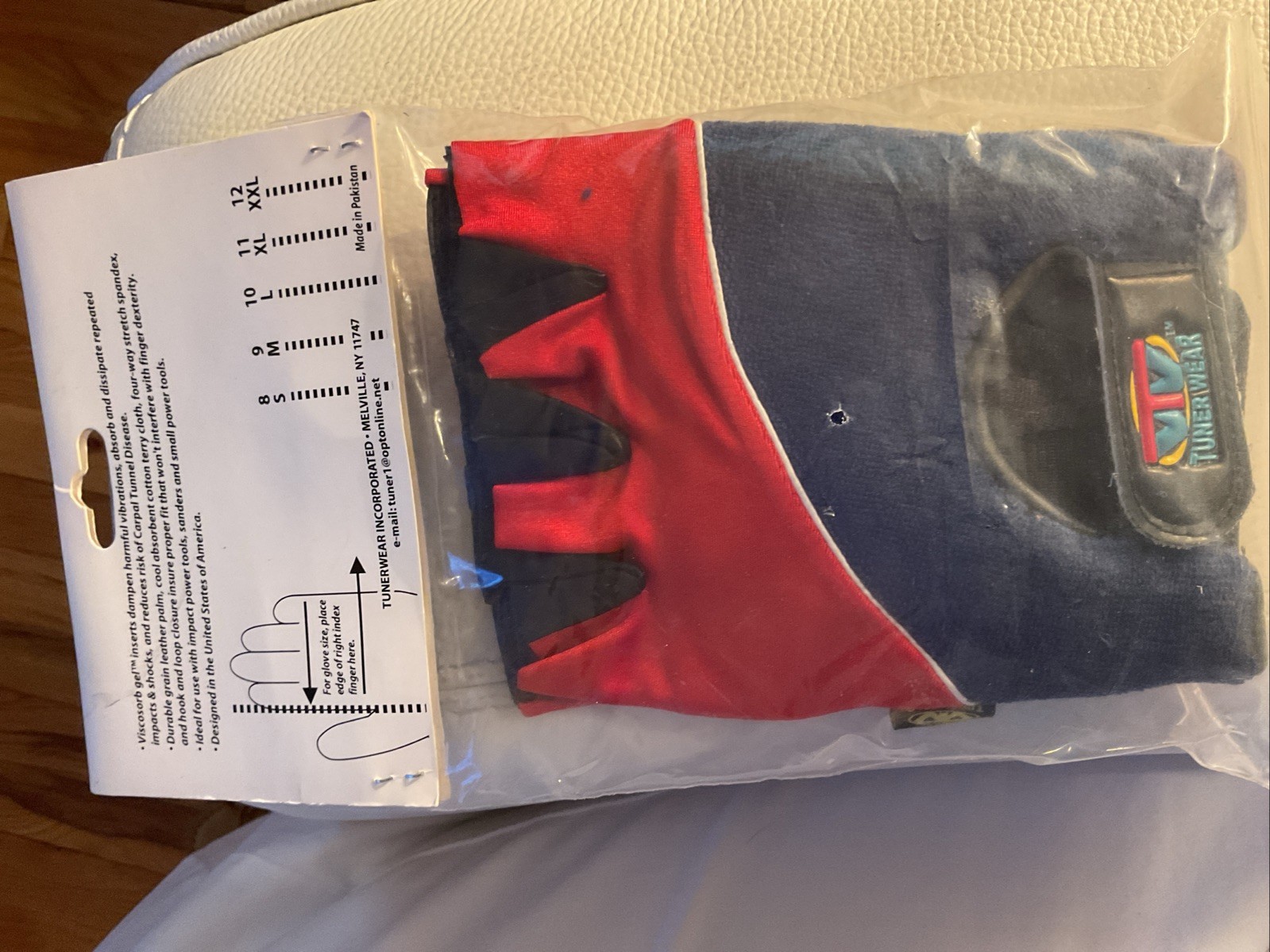NEW Terry Back Fingerless Anti-Vibration GEL GLOVES Sz XL Leather/AV Gel in Palm
