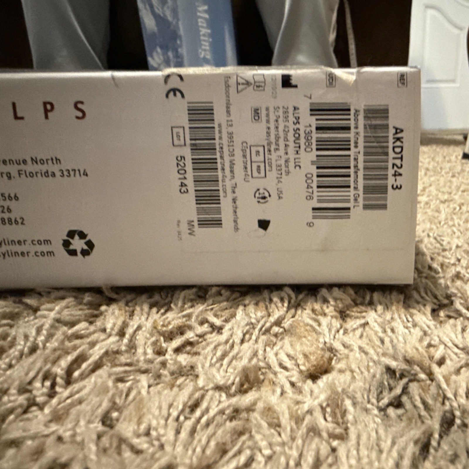 (1 )ALPS Prosthetic Gel Liner Distal Cup Size S AKDT24-3 24cm 3mm Leg