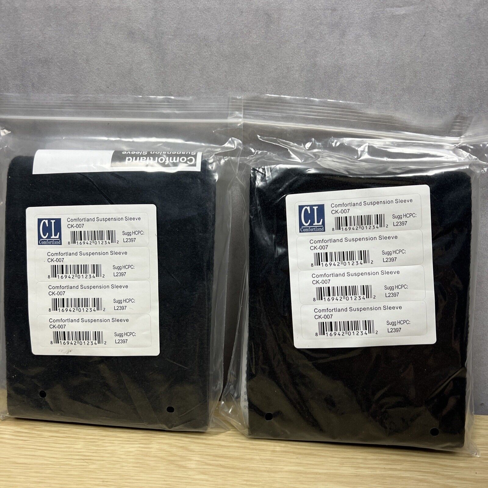Comfortland Suspension Sleeve Knee Brace CK-007 Black New Set Of 2