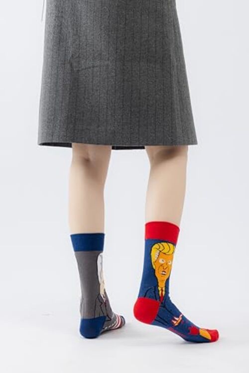 Funny Novelty Socks Unisex Unique Asymmetric Left & Right Designs Pattern