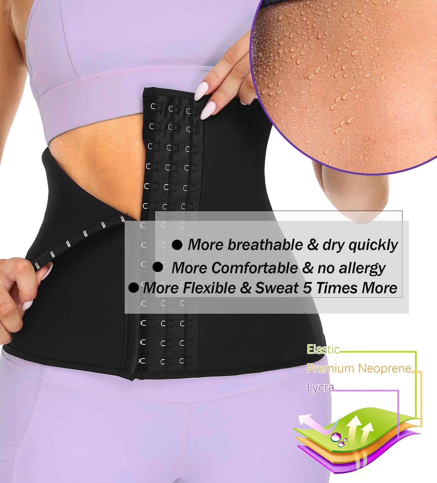 Sweat Belt Women Or Men Tummy Waist Trainer Hot Body Shaper Slim Band Wrap USA