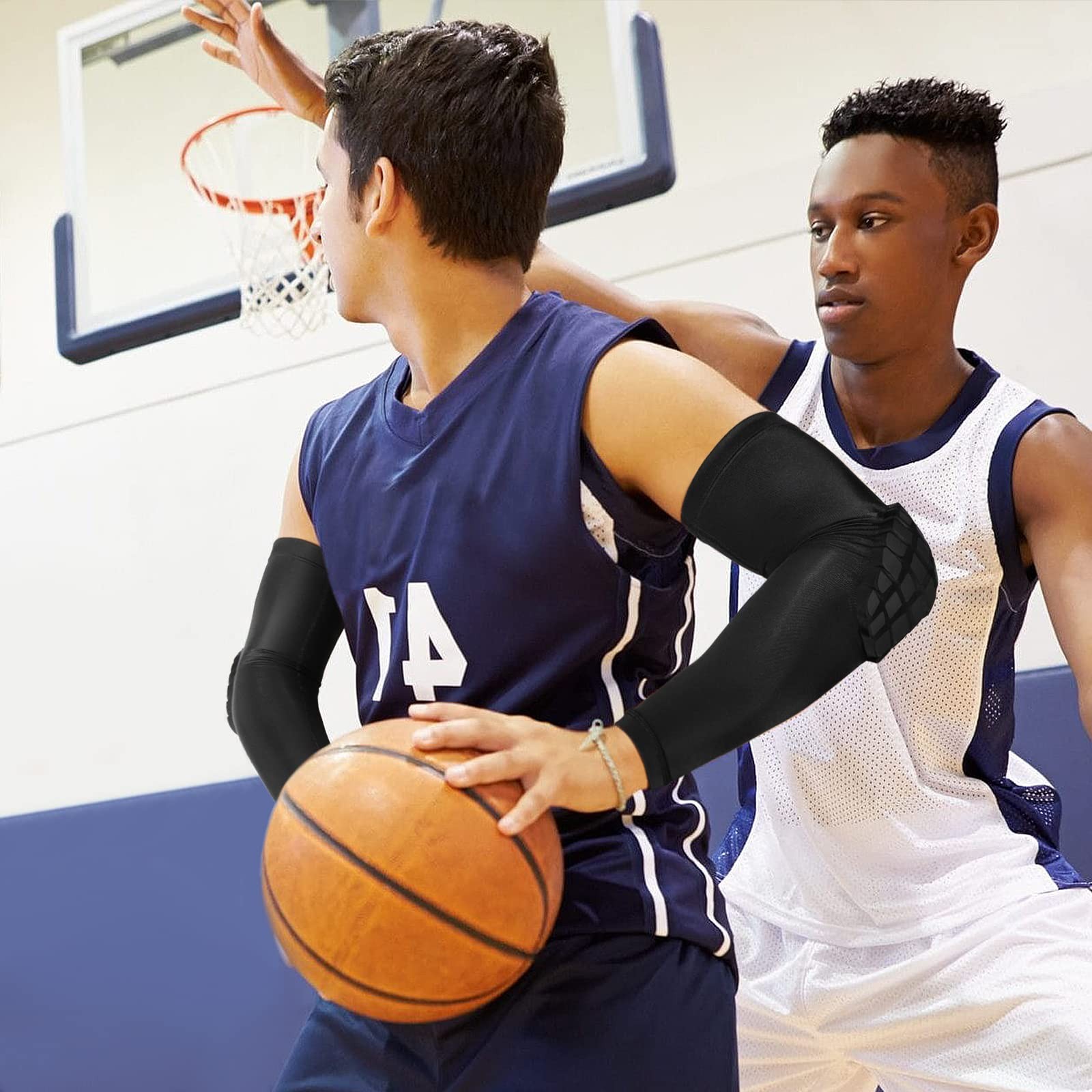 2 PCS Elbow Pads Padded Compression Arm Sleeves For Basketball Volleyball
