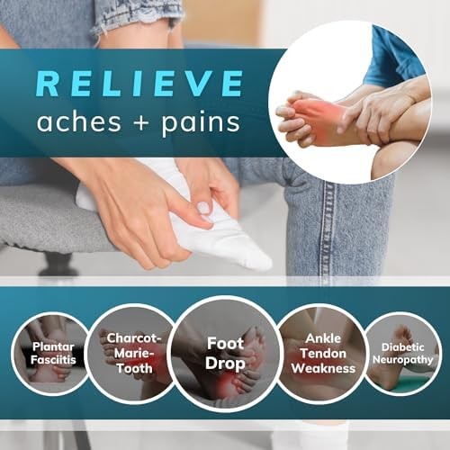 BraceAbility AFO Foot Drop Brace – Adjustable Soft Ankle Foot Orthosis Drop Foot