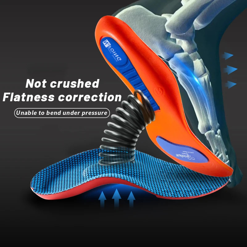 1Pair Sport Insoles for Shoes Orthopedic Shock Absorption Deodorant Breathable C