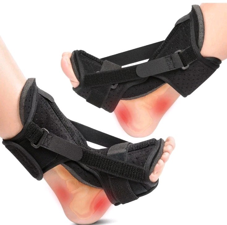 Plantar Fasciitis Brace Night Splint with Soft Memory Foam Pad: 2 Packs Upgraded