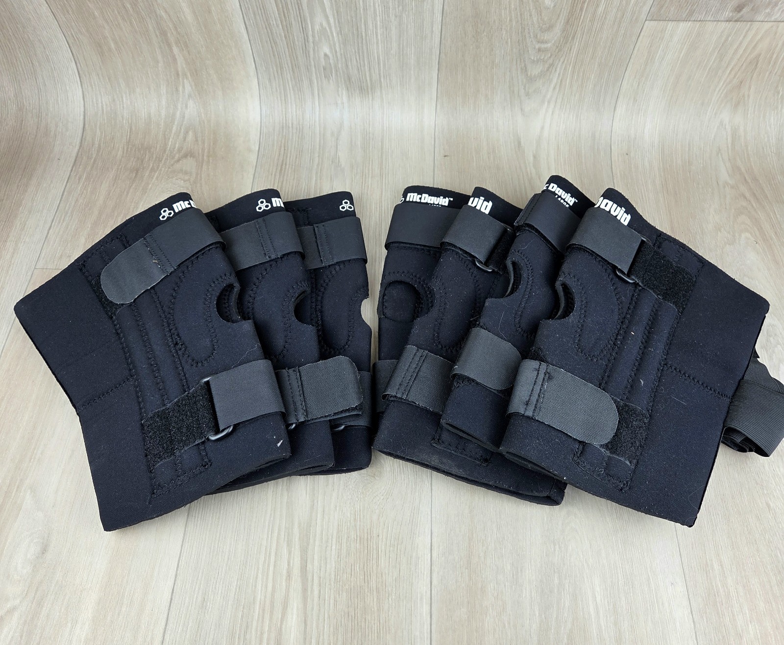 Lot of 7 McDavid Knee Braces Support Adult Size LARGE Adjustable Straps