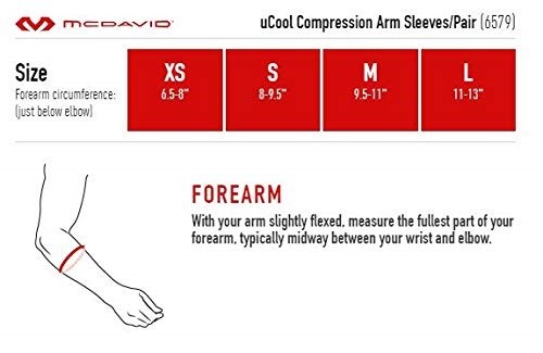 McDavid uCool Compression UV Arm Sleeves Medium MD6579-01-33