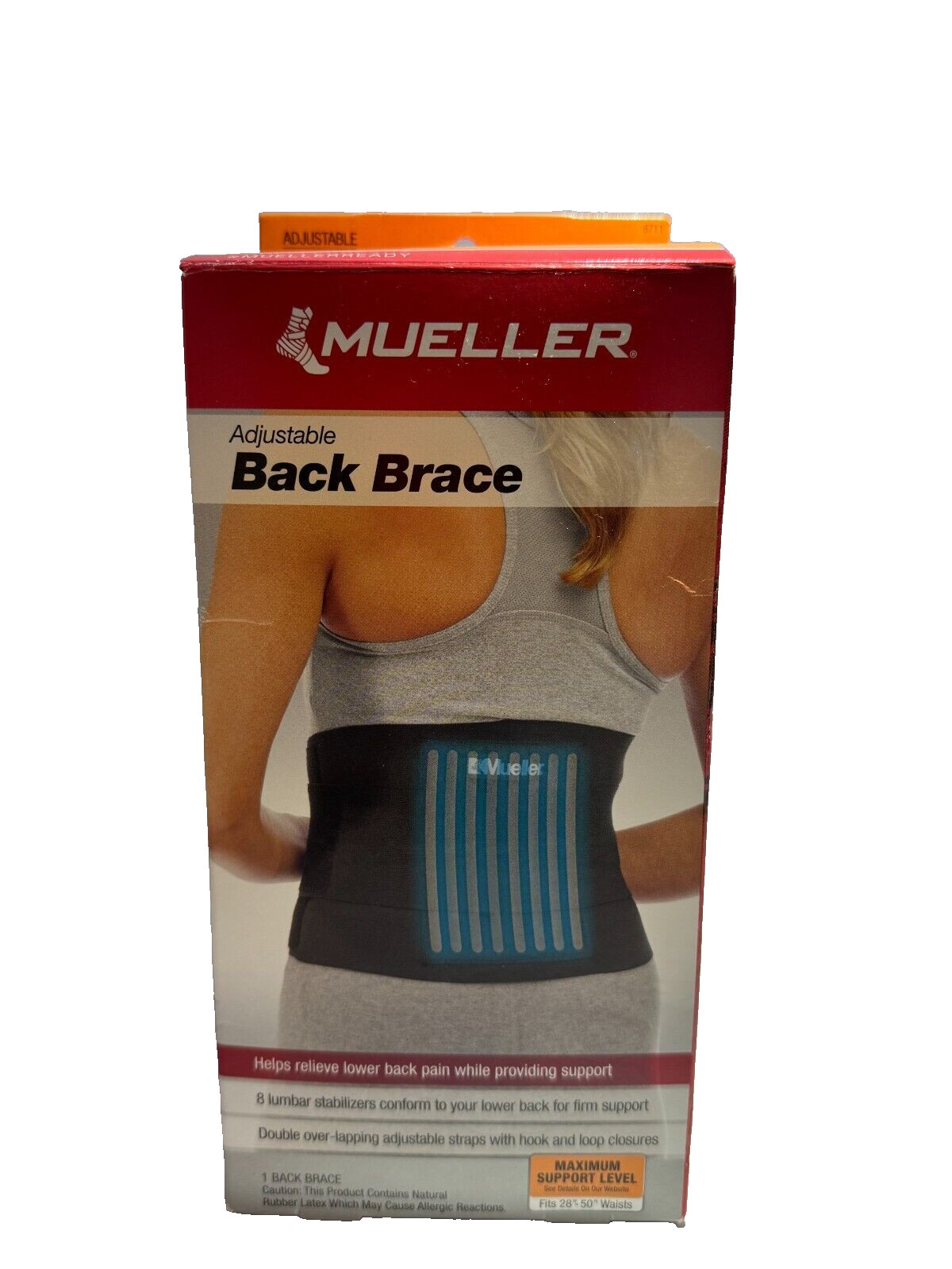 MUELLER Adjustable Back Brace Maximum Support Level 28-50 inch Waist
