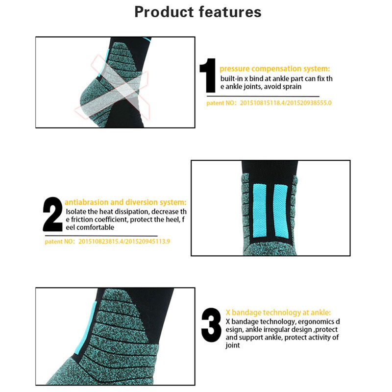 Pro Mens Womens Running Compression Sports Socks Marathon Jogging Socks Striped