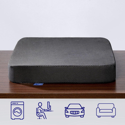 CYLEN Ifoam Gel Infused Memory Foam Layer Wheelchair Cushion – Seat Black