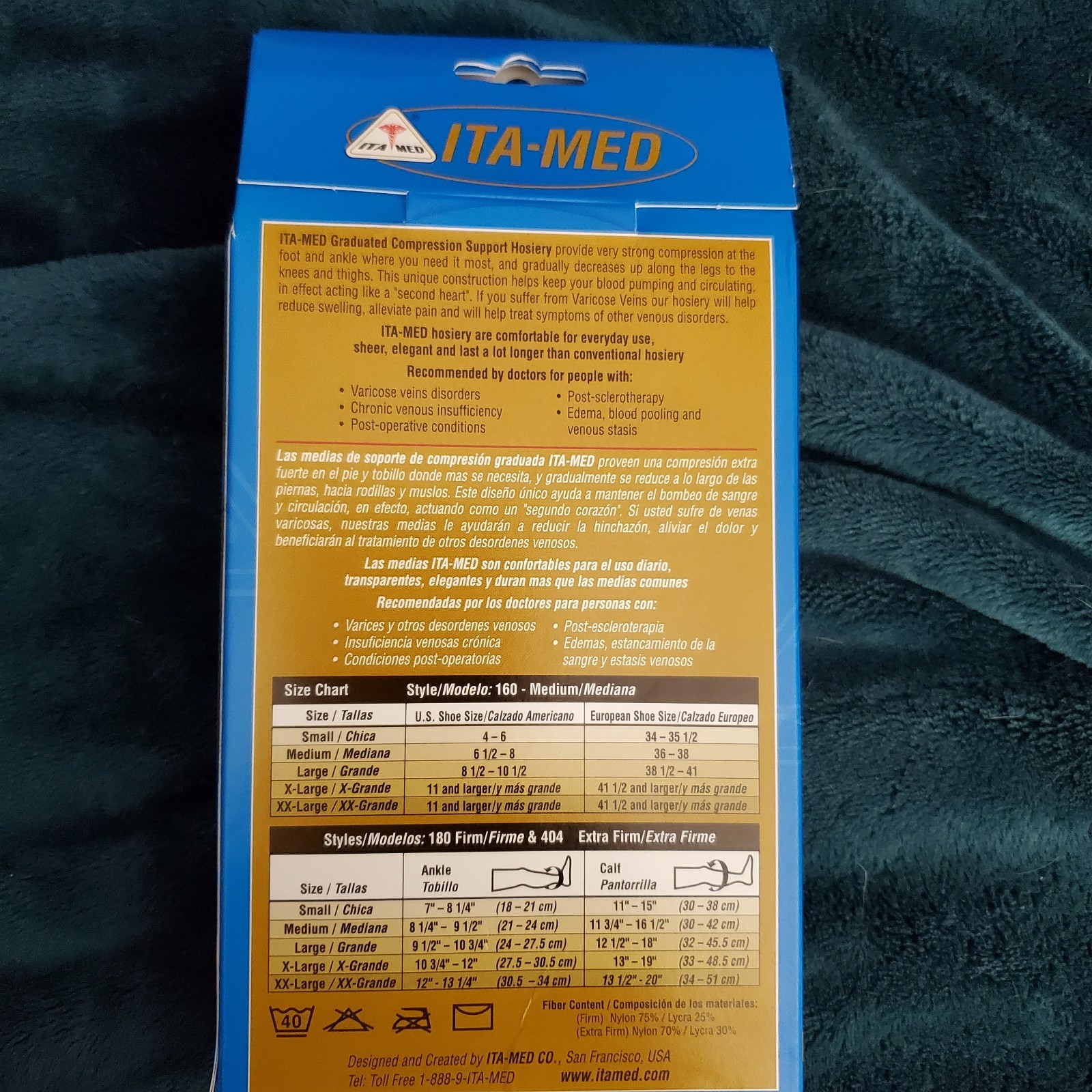 ITA-MED Compression Support Hosiery Knee High Stockings Sheer M Black 18-20 mmHg