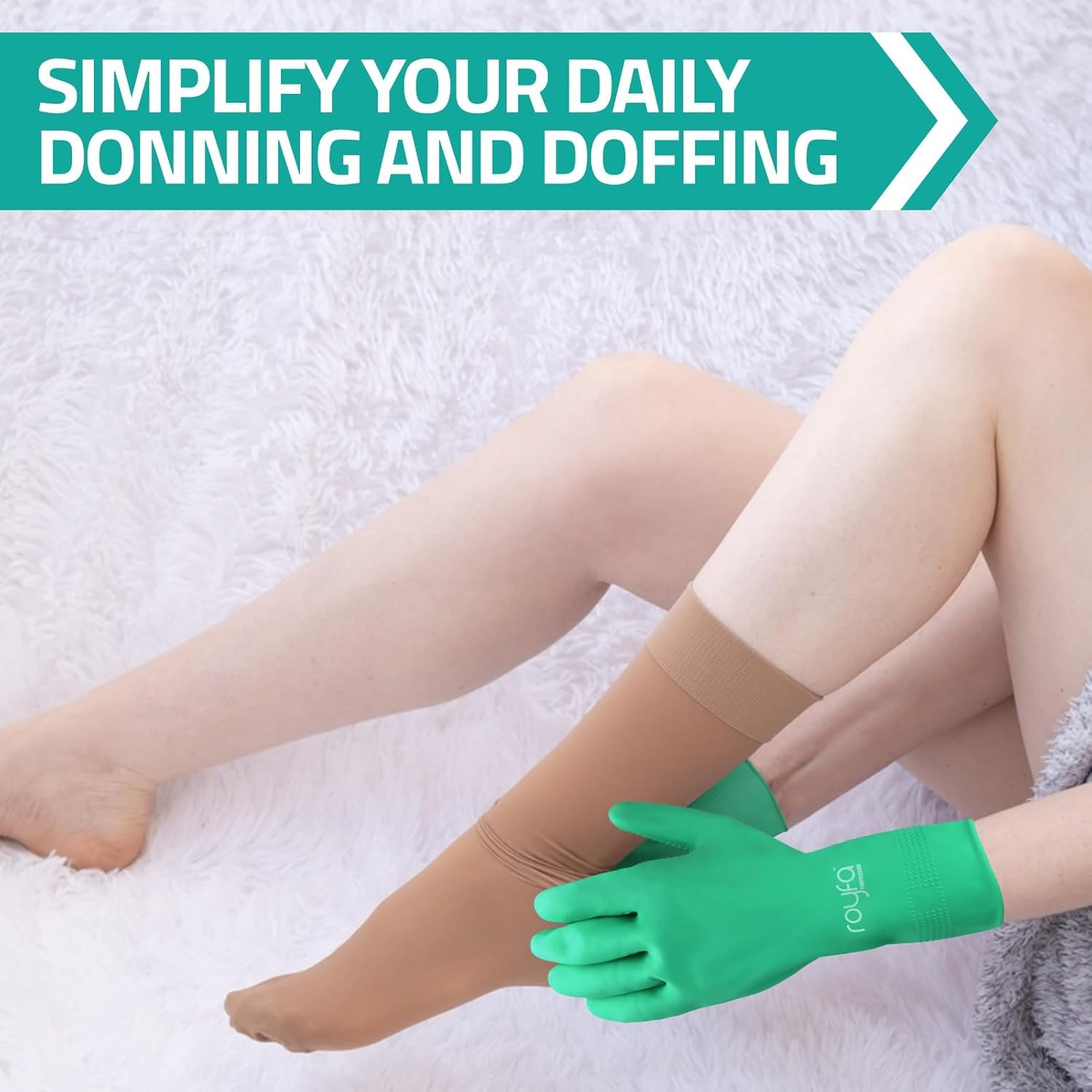 Donning Gloves for Compression Stockings – Gloves Universal Fit with Raised Ridg