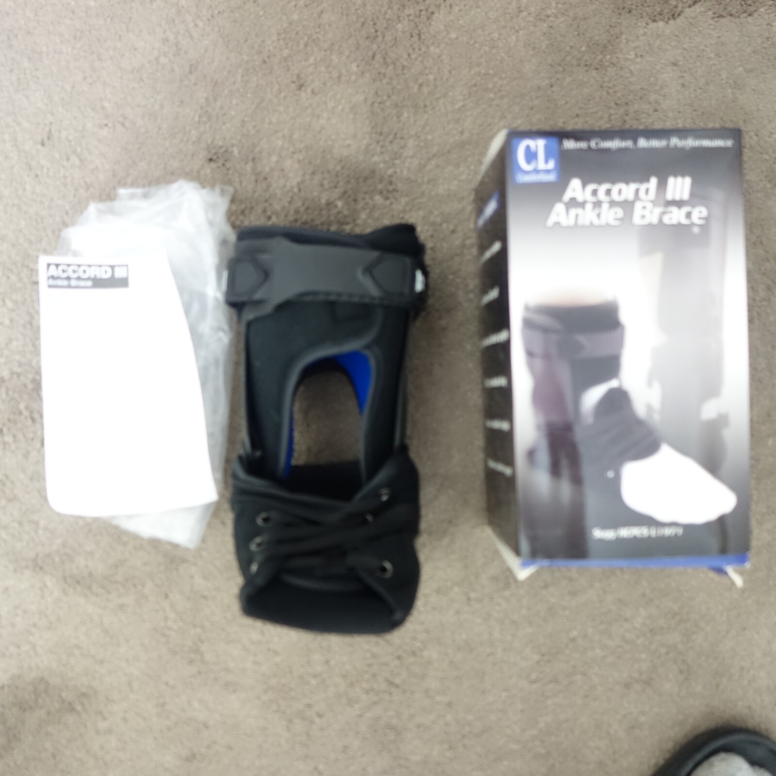 NEW Comfortland Accord III Ankle Brace Medium Right. Black. CL-301-3-R. Sprains