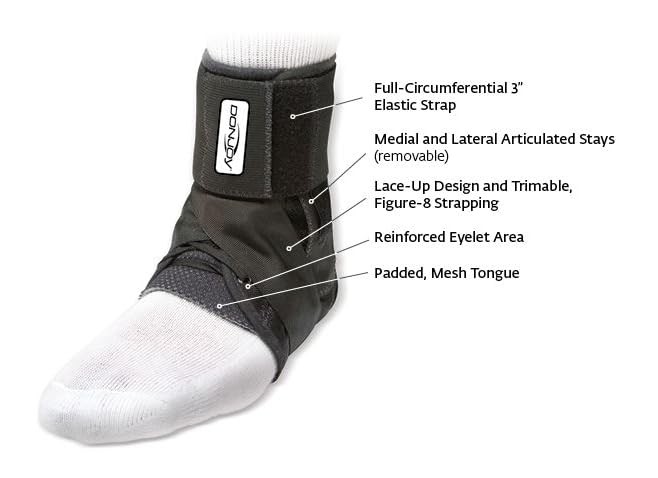DonJoy Stabilizing Pro Ankle Support Brace Lightweight Universal Fit White