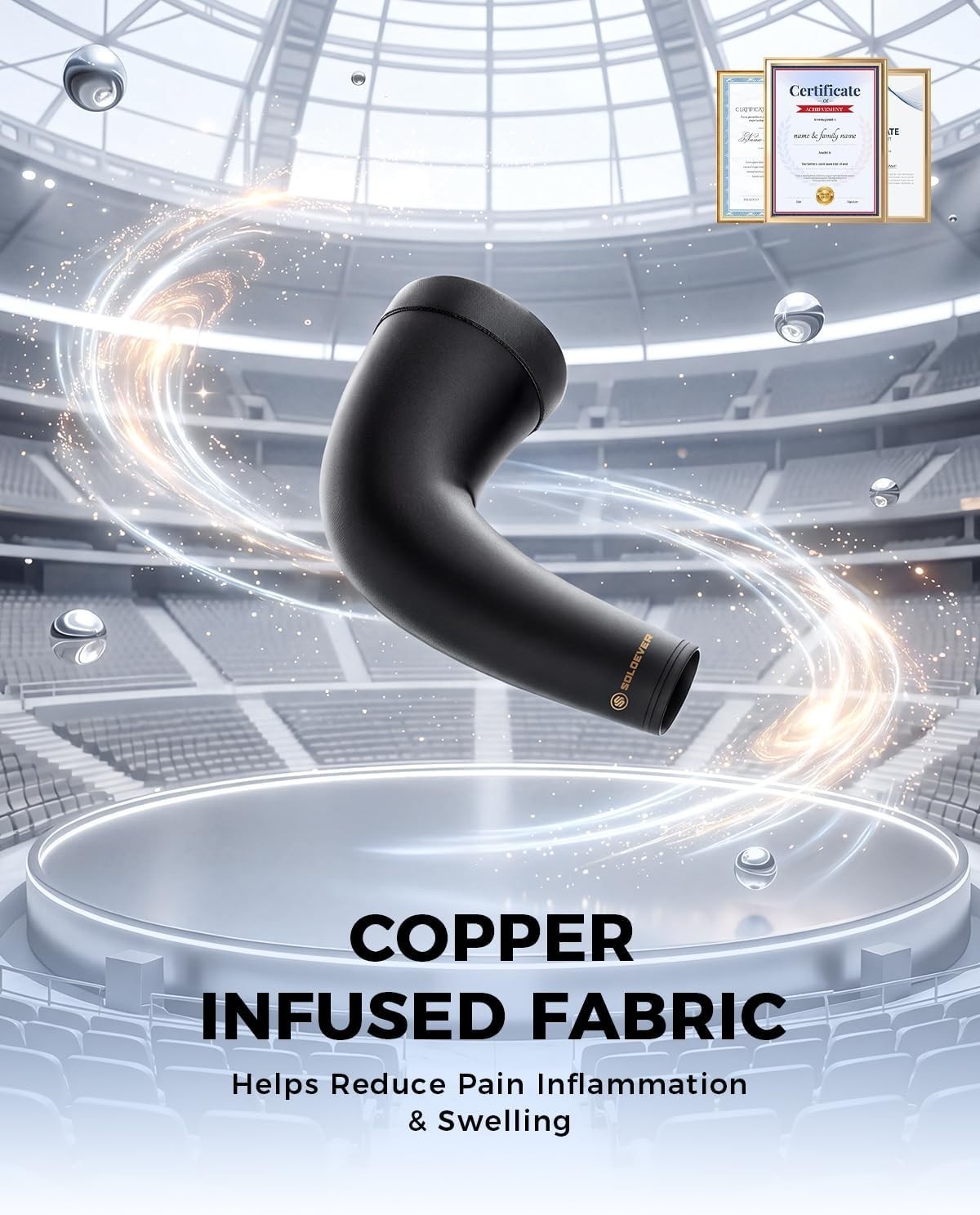 Copper Arm Sleeves Compression Men Women Forearm Bicep Support