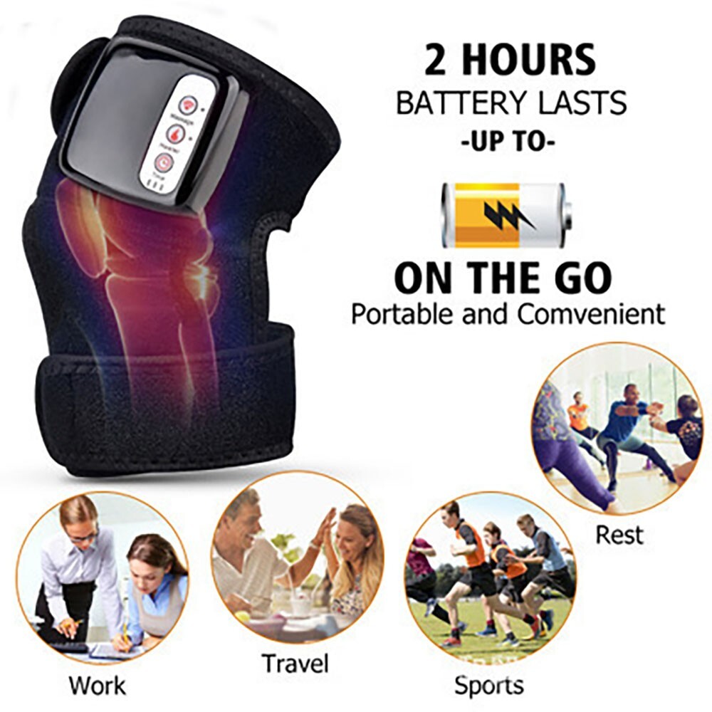 Electric Heating Knee Massager Pad Support Brace Leg Arthritis Therapy Massager