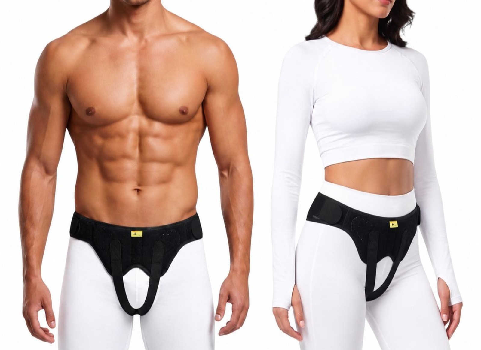 TENB Inguinal Unisex Hernia Support Belt Size Medium, Black