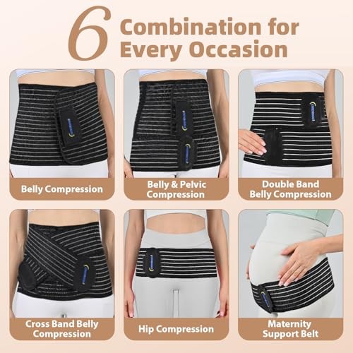 Abdominal Binder Post Surgery Postpartum Belly Band, C-section Belly Black S/M