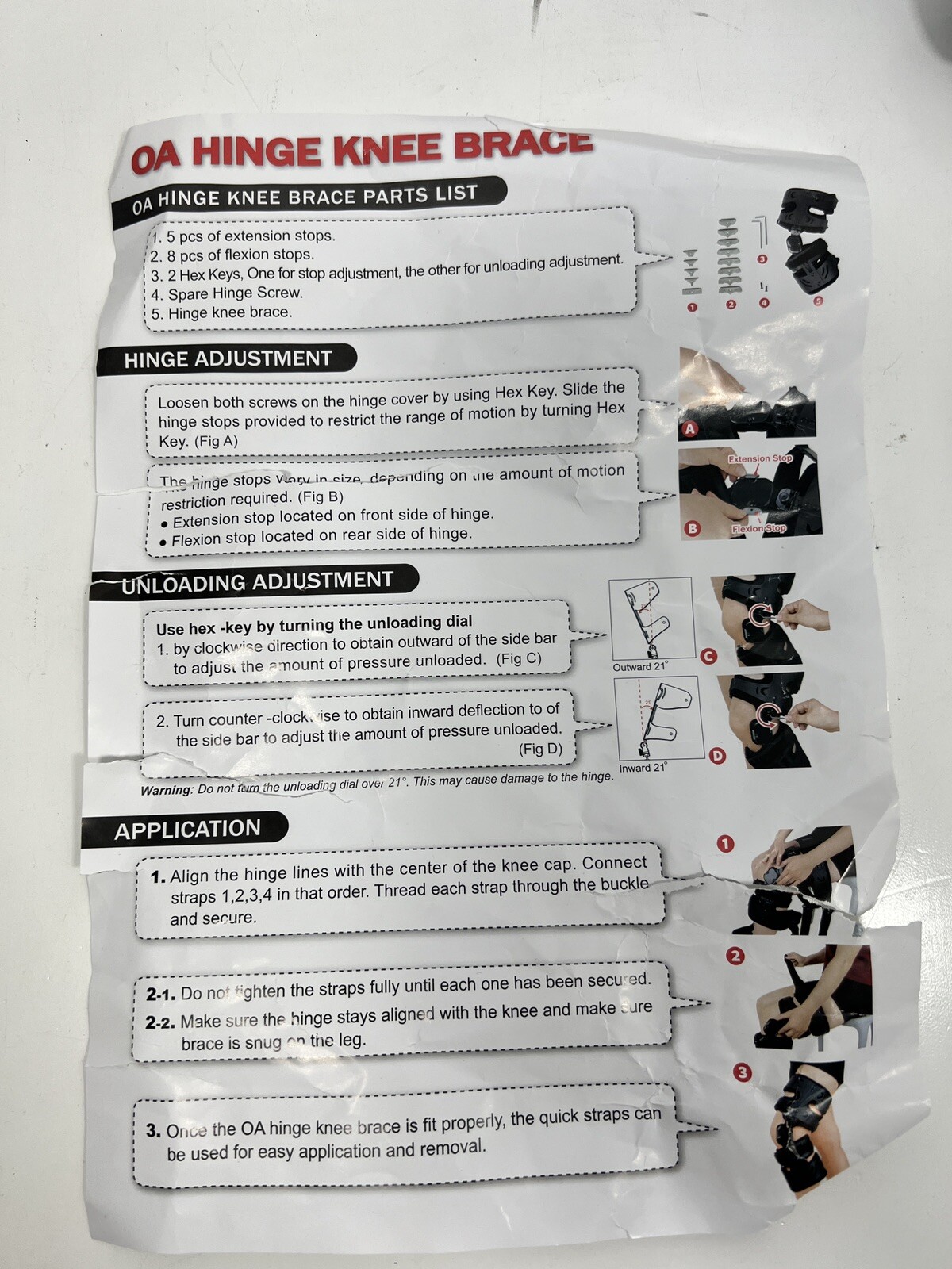 OA Hinge Knee Brace for Right Knee One Size Fits All – Pain Buster PB-001 – NEW!