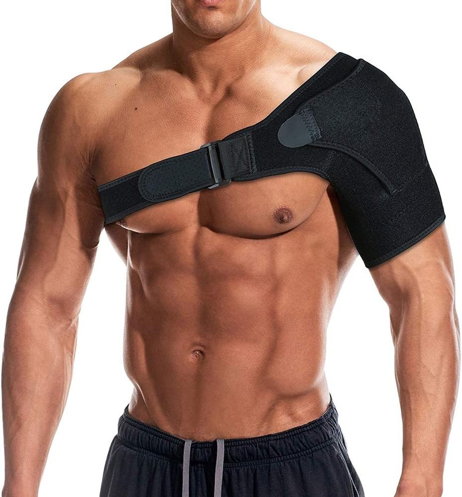 Shoulder Support Brace with Pressure Pad for Men 1 Count (Pack of 1), Black