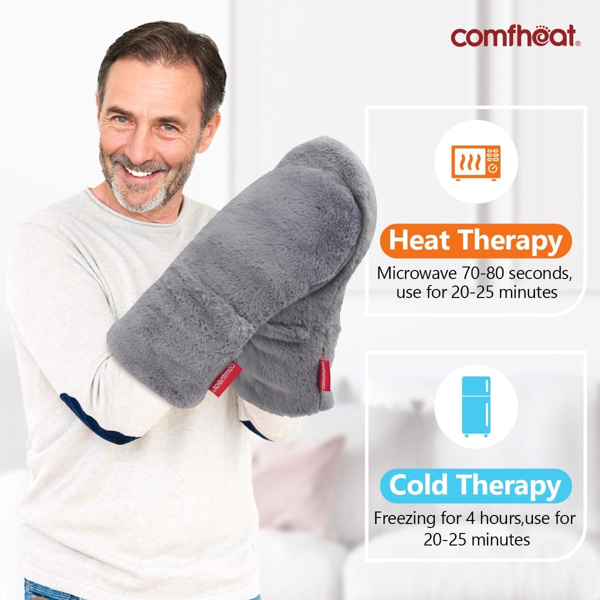 Microwavable Heating Mittens for Hand and Fingers to Relieve Arthritis Pain H