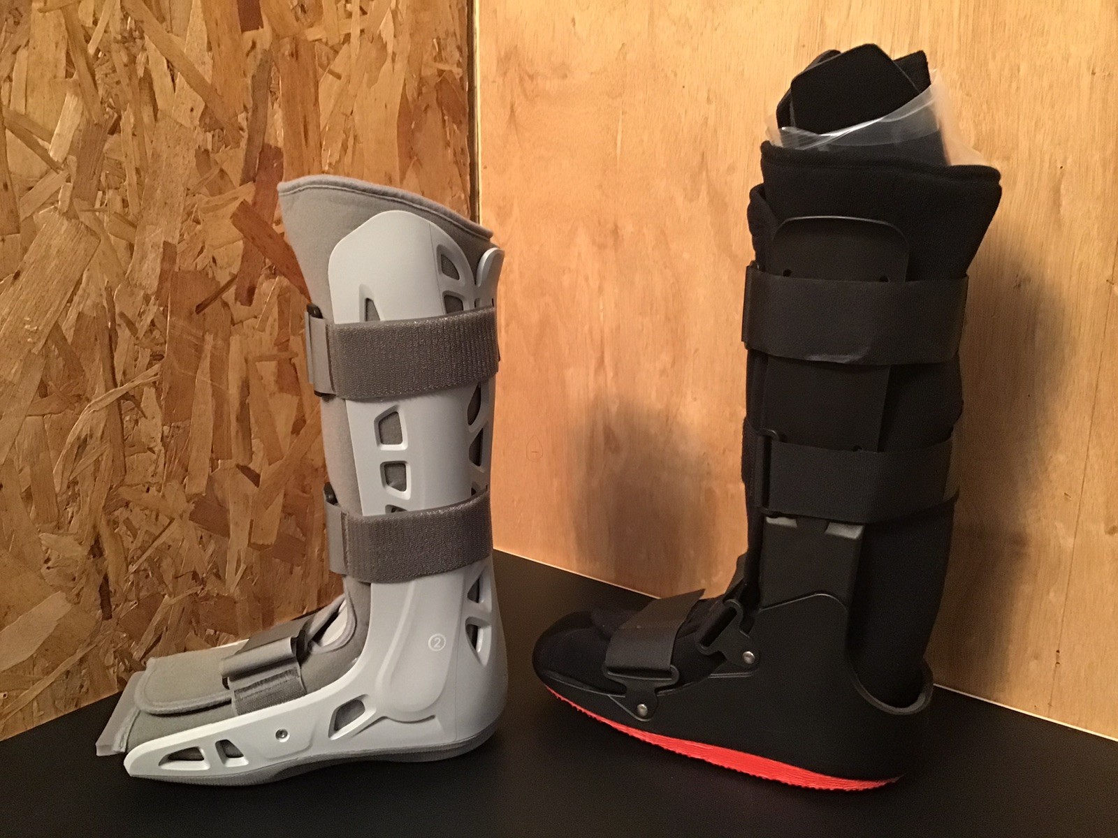 2 Foot Braces ManaMed Aircast Walker Boot Air Pneumatic Pump Black Large Medium